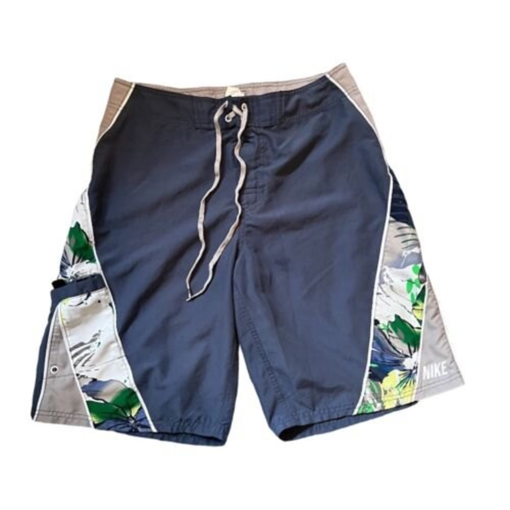 Nike Men’s Size 30 Gray-Blue Swim Trunks
